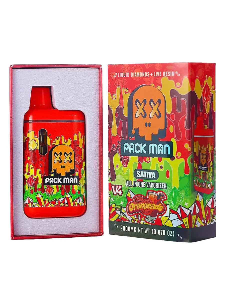 Orangeade Pack Man V4 Liquid Diamonds Live Resin Vaporizer 2000MG