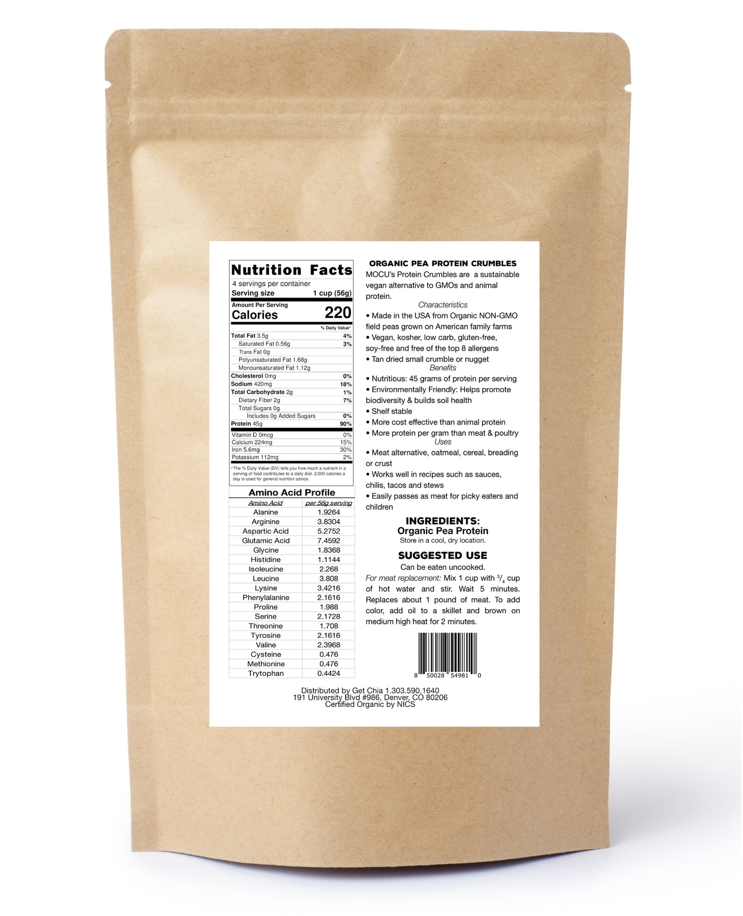 Evo Hemp Organic Pea Protein Crumbles