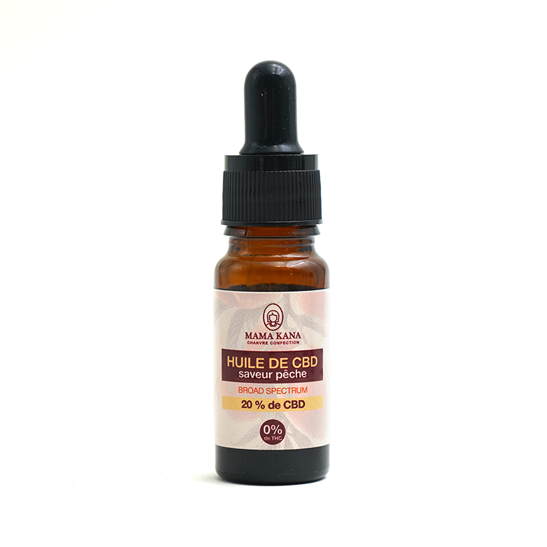 MAMA KANA CBD Huile 20% de CBD Broad Spectrum - Pêche 🍑 Best Sales Price - Tincture Oil