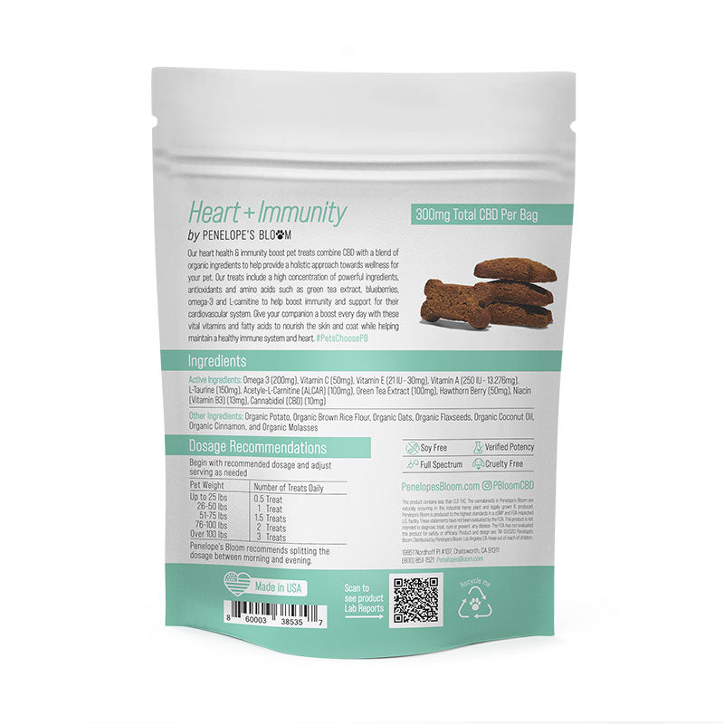 CBD Dog Treats for Heart + Immunity – Small to Medium Dogs – 300mg Best Sales Price - Pet CBD