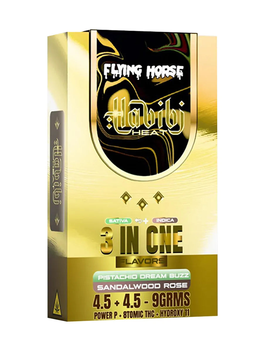 Pistachio Dream Buzz | Sandalwood Rose Flying Horse Habibi Heat Edition 3in1 THC Vape 9G