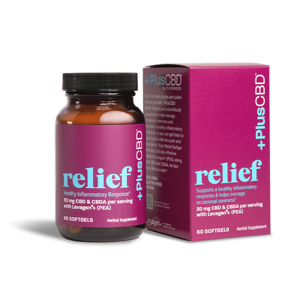 PlusCBD CBD Relief Softgel Capsules 30mg CBD/CBDA 60ct Best Sales Price - Edibles