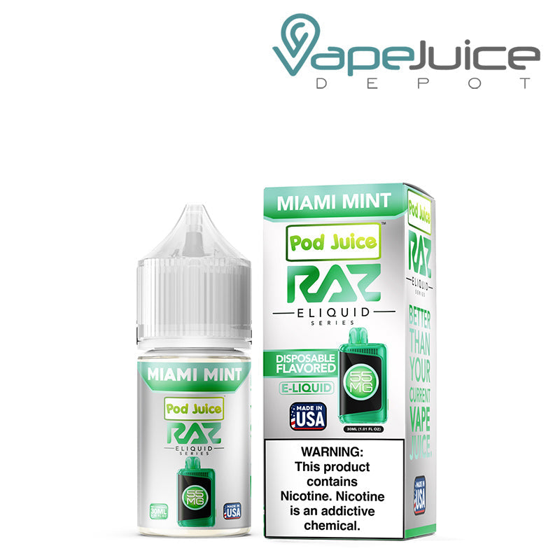Miami Mint Pod Juice x Raz TFN Salt 30ml