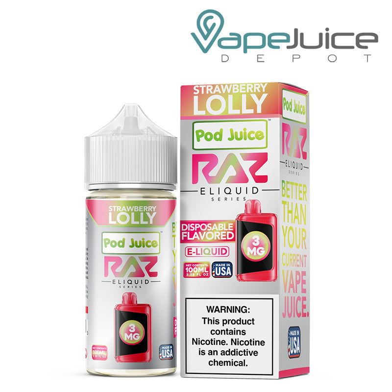 Strawberry Lolly Pod Juice x Raz TFN 100ml