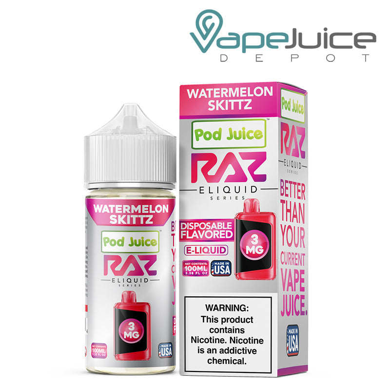 Watermelon Skittz Pod Juice x Raz TFN 100ml