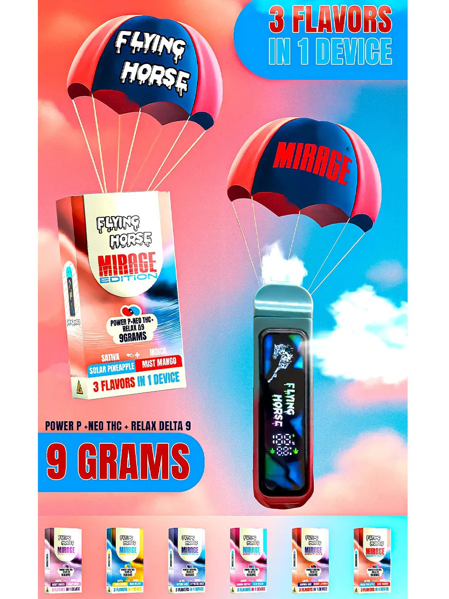 Berry Drizzle | Grape Rush Flying Horse 3in1 Mirage Edition Vape 9G
