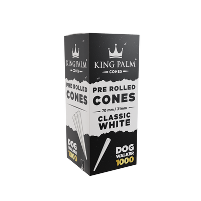 1000 Classic White Paper Cones – Dog Walker King Palm Best Sales Price - Pre-Rolls