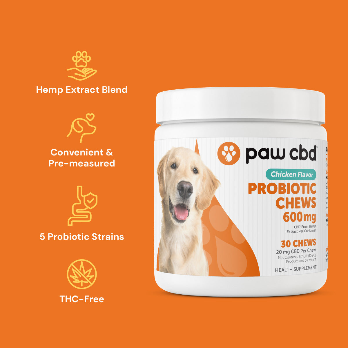 Paw CBD Broad Spectrum CBD Dog Probiotic Chews Best Sales Price - Pet CBD