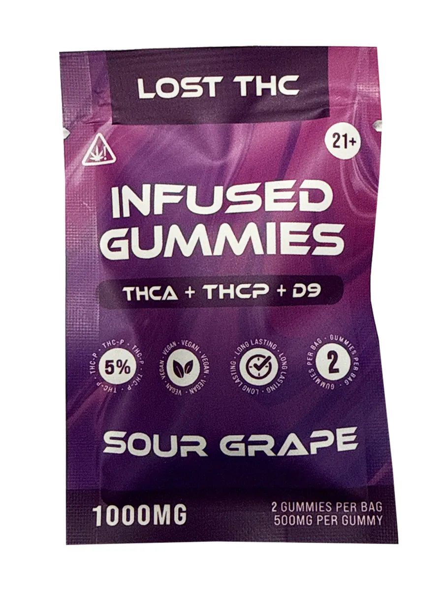 Sour Grape Lost THC THCA+THCP+D9 Infused Gummies 2ct