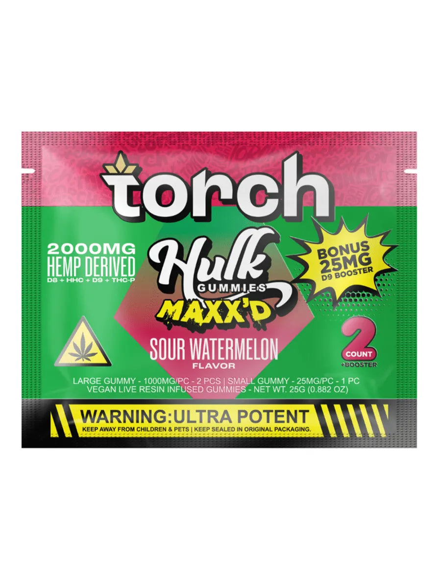 Sour Watermelon Torch Hulk MAXX’D Gummies 2000mg
