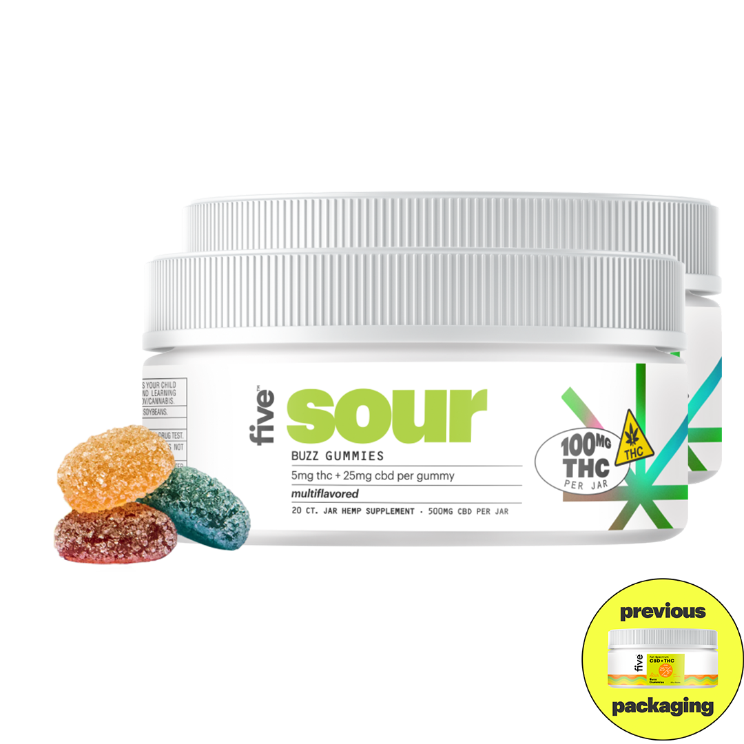 Five CBD Full Spectrum CBD + THC Gummies (Top 10)