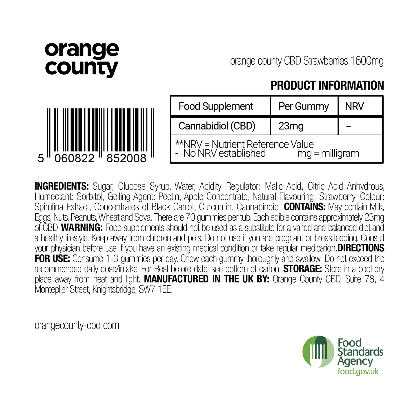 CBD Gummy Strawberries (Large Tub)