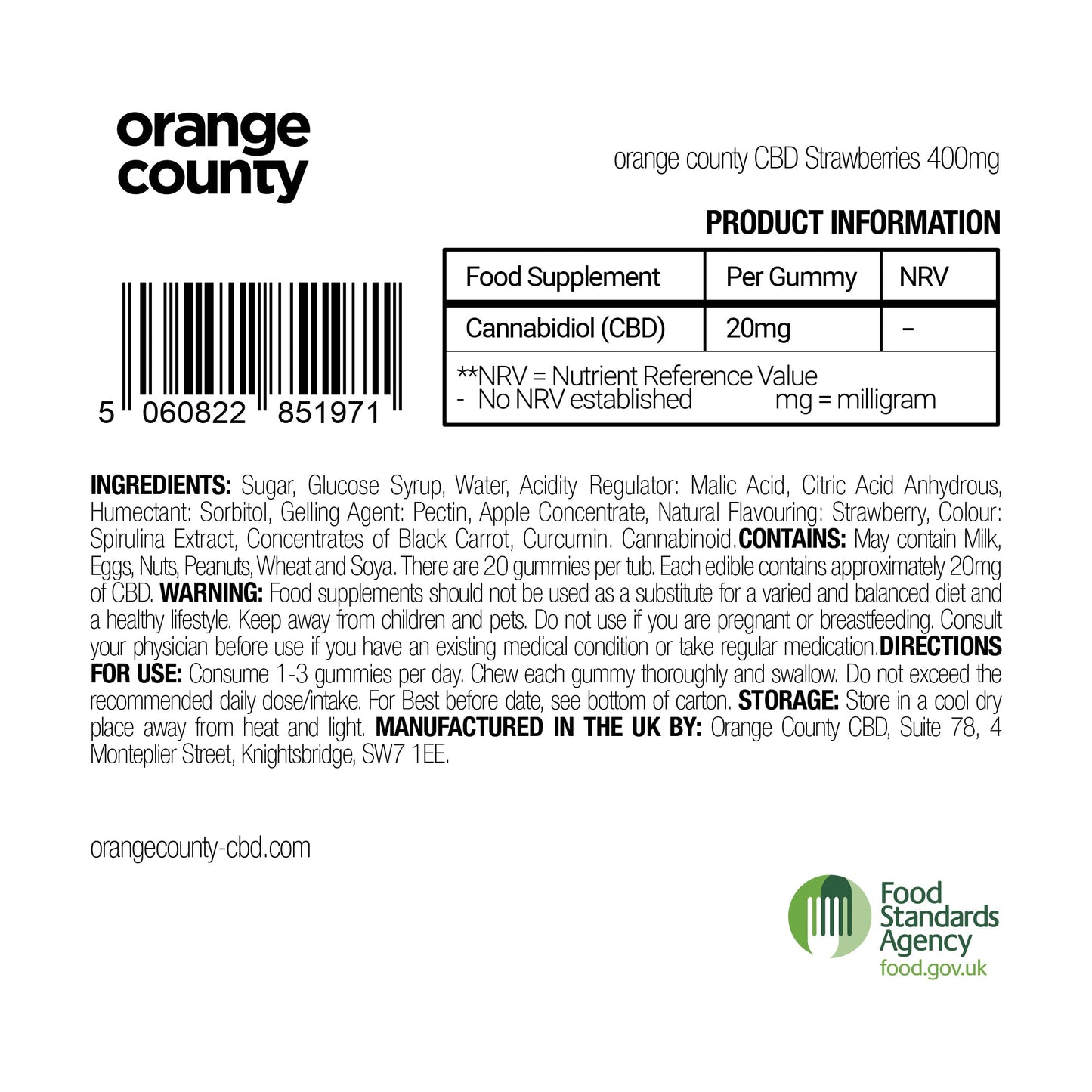 CBD Gummy Strawberries (Small Tub)