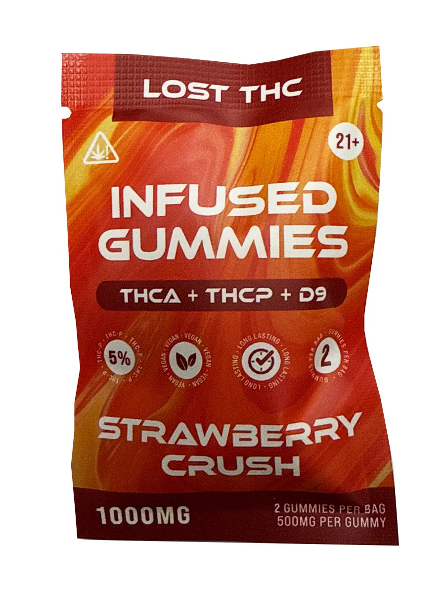 Strawberry Crush Lost THC THCA+THCP+D9 Infused Gummies 2ct