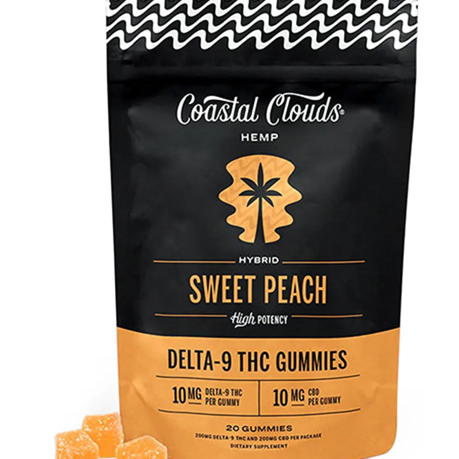 Sweet Peach Coastal Clouds Delta 9 THC Gummies 20ct
