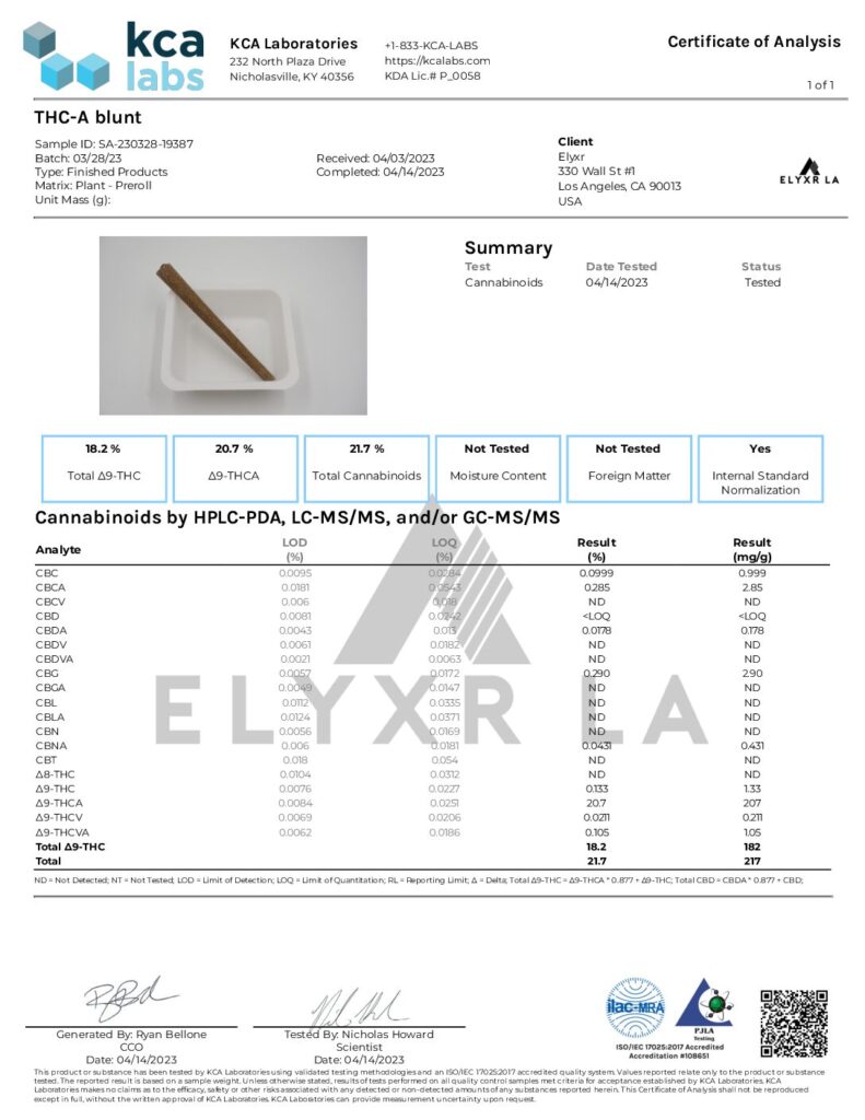 2 Gram Blunt (650mg THC-A) Best Sales Price - CBD