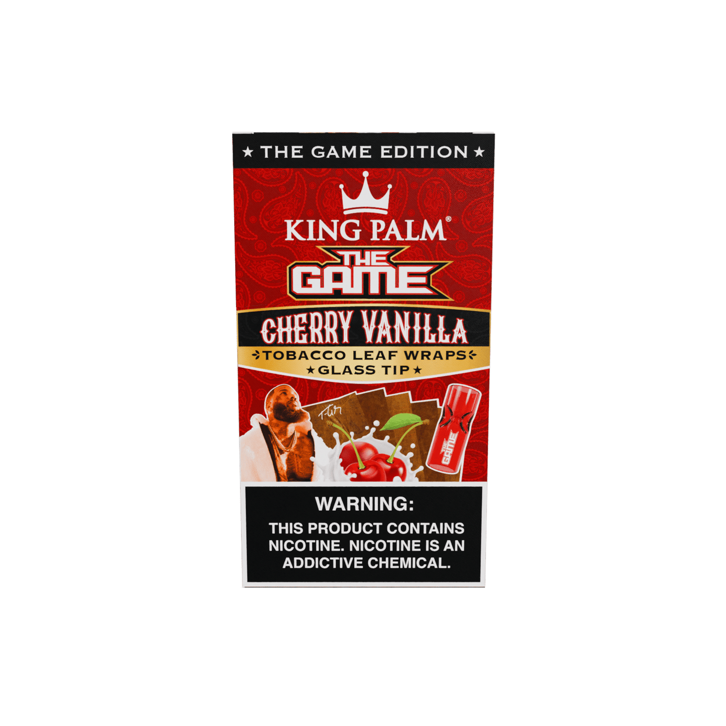 Tobacco Sheets w/Glass Tips – The Game Edition – Cherry Vanilla King Palm Best Sales Price - Pre-Rolls