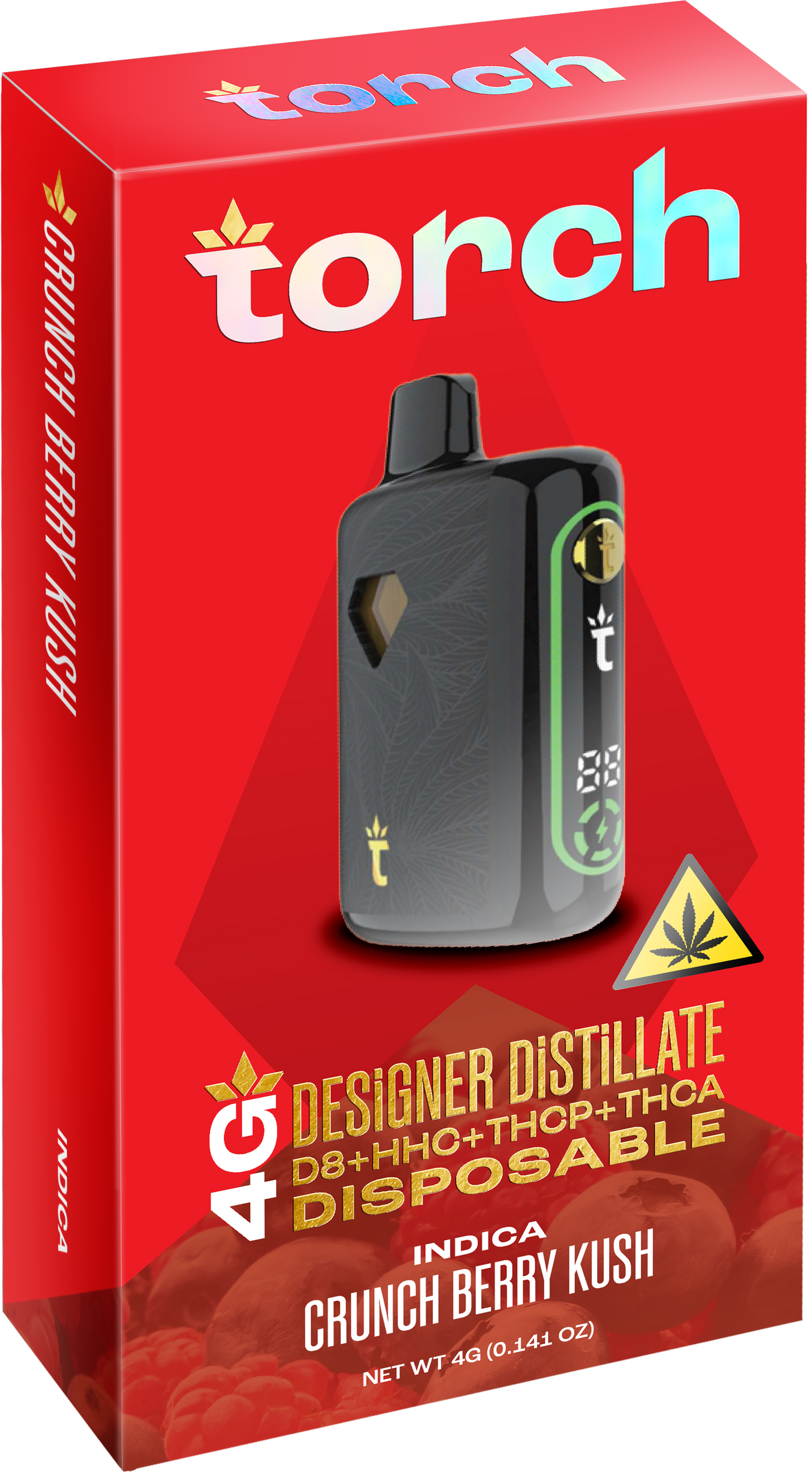 Torch Designer DiSTiLLATE Disposable Crunch Berry Kush | Indica | 4g