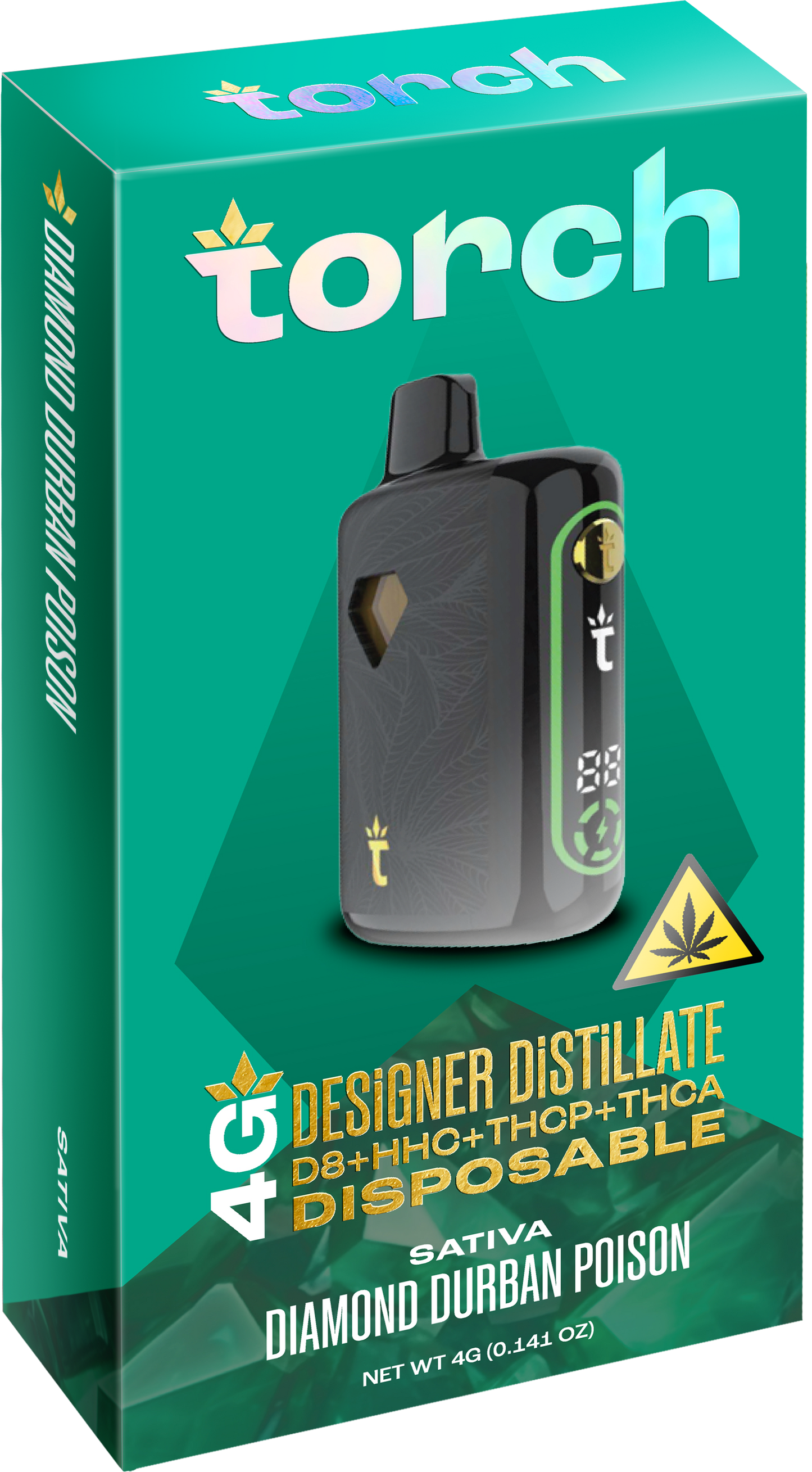Torch Designer DiSTiLLATE Disposable Diamond Durban Poison | Sativa | 4g