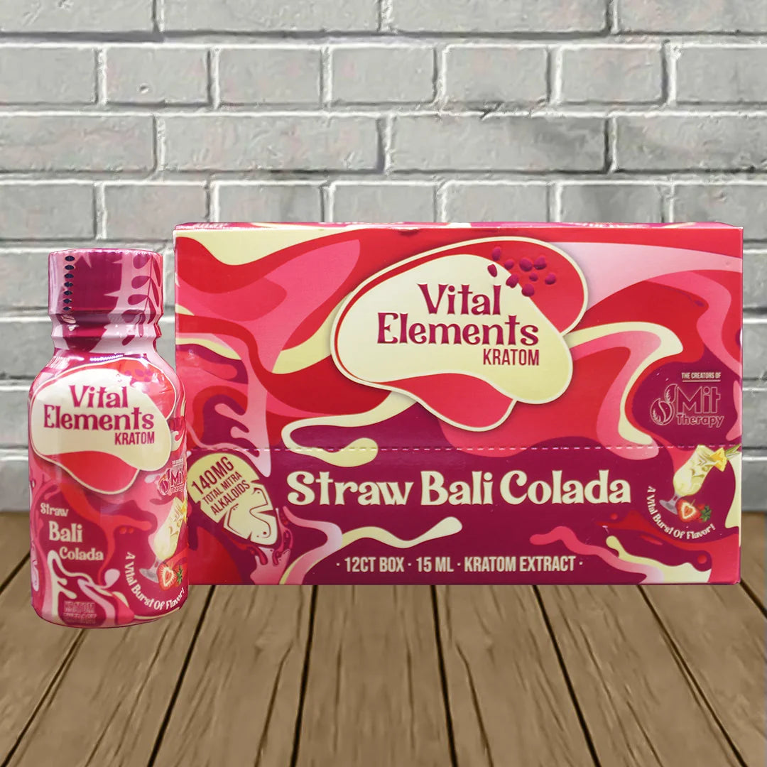 Vital Elements Straw Bali Colada Kratom Extract Shot 15ml Best Sales Price - CBD