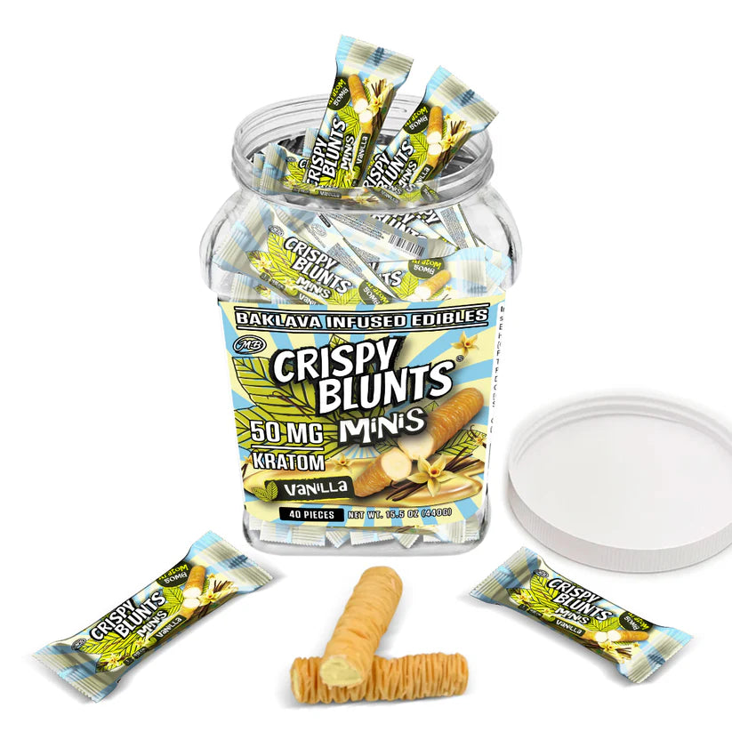 Crispy Blunts Minis Kratom 50mg – Vanilla Baklava Infused Edible (1ct) Best Sales Price - Gummies