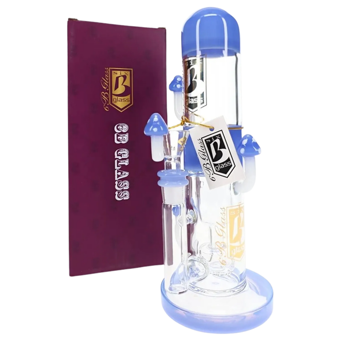 6B Glass Mushroom Showerhead Perc Bong – 10″ – Assorted Colors