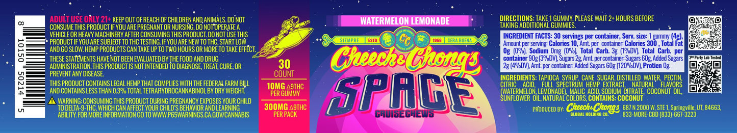 Blast Off With Cheech & Chong’s Triple-Strength Watermelon Lemonade Space Chews (Limited Time Only)