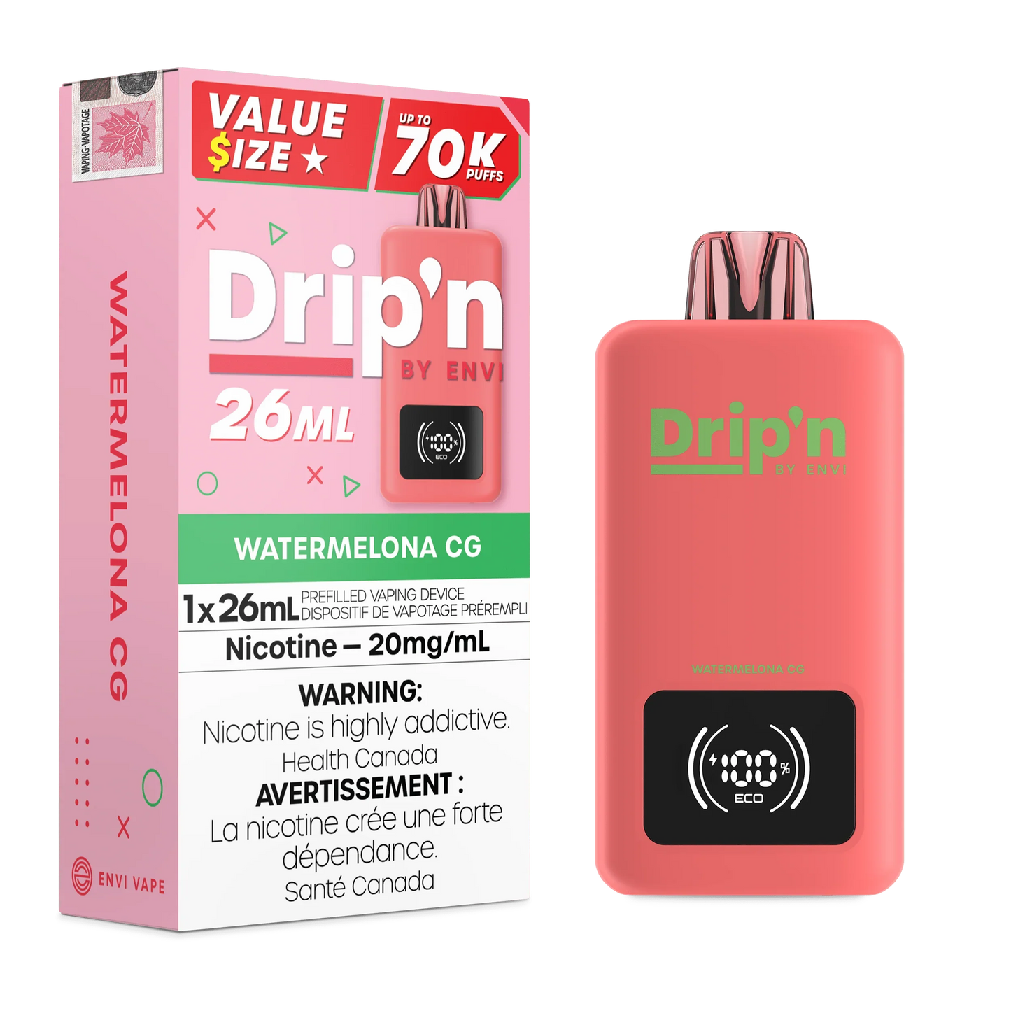 Watermelon CG Envi Drip’n 70K Disposable Vape