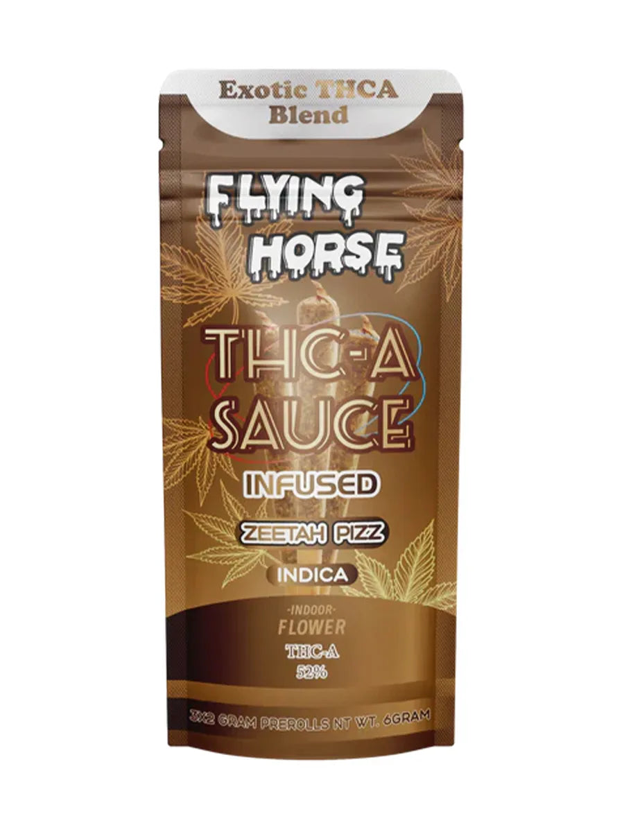 Zeetah Pizz Flying Horse THCA Sauce Infused Pre-Rolls 2G 3ct