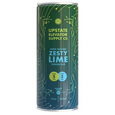 Upstate Elevator 5mg THC Zesty Lime Ginger Ale Best Sales Price - Edibles