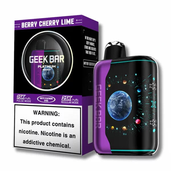 Geek Bar Pulse X 25000 Puffs Disposable Vape Berry Cherry Lime Platinum