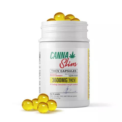 CBD, THCV, CBDV Capsules - 60mg - Canna Slim - 60ct Best Sales Price - Edibles