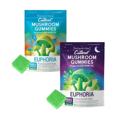 Cutleaf Euphoria Live Rosin THC Mushroom Gummies 8pcs