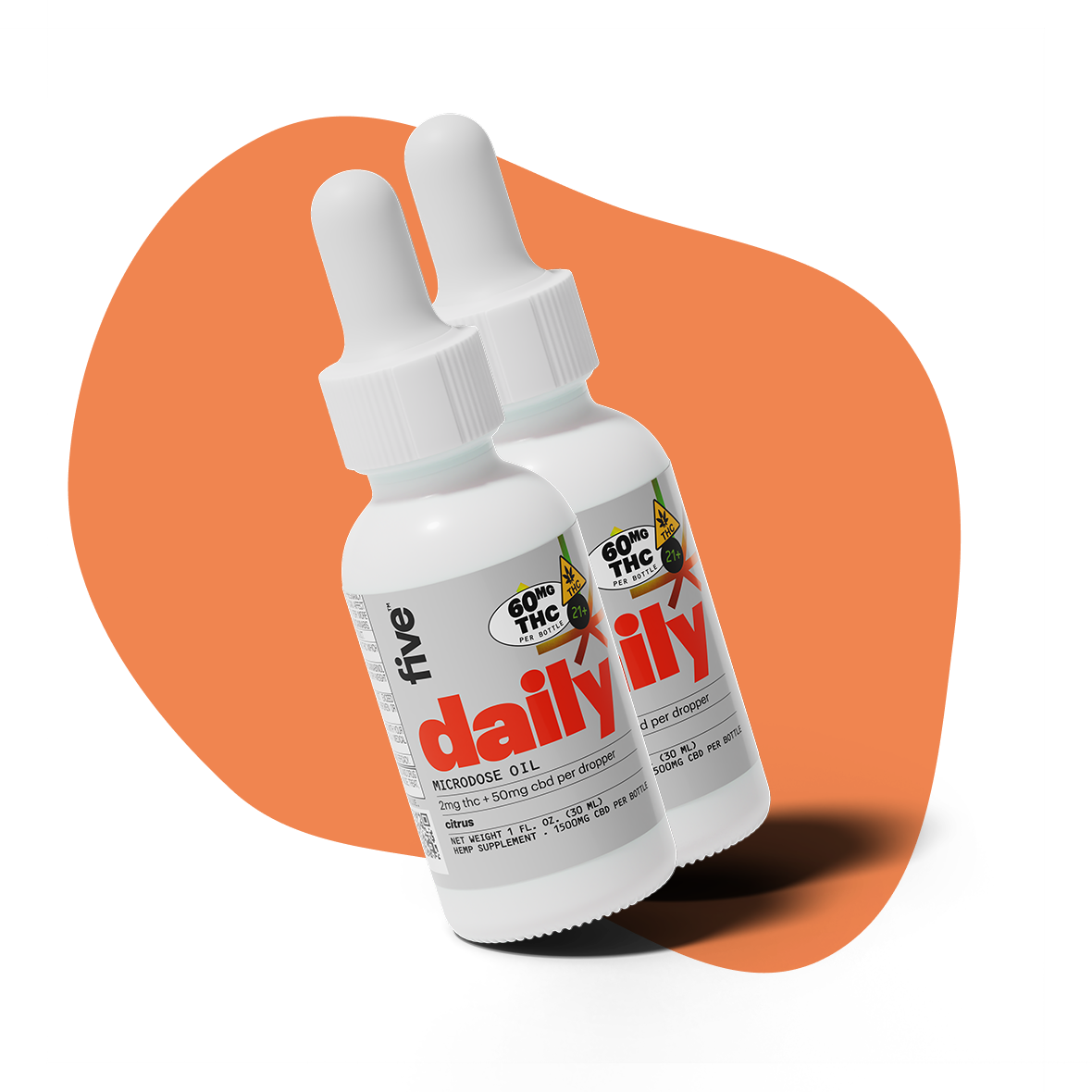 Five CBD daily citrus thc + cbd drops