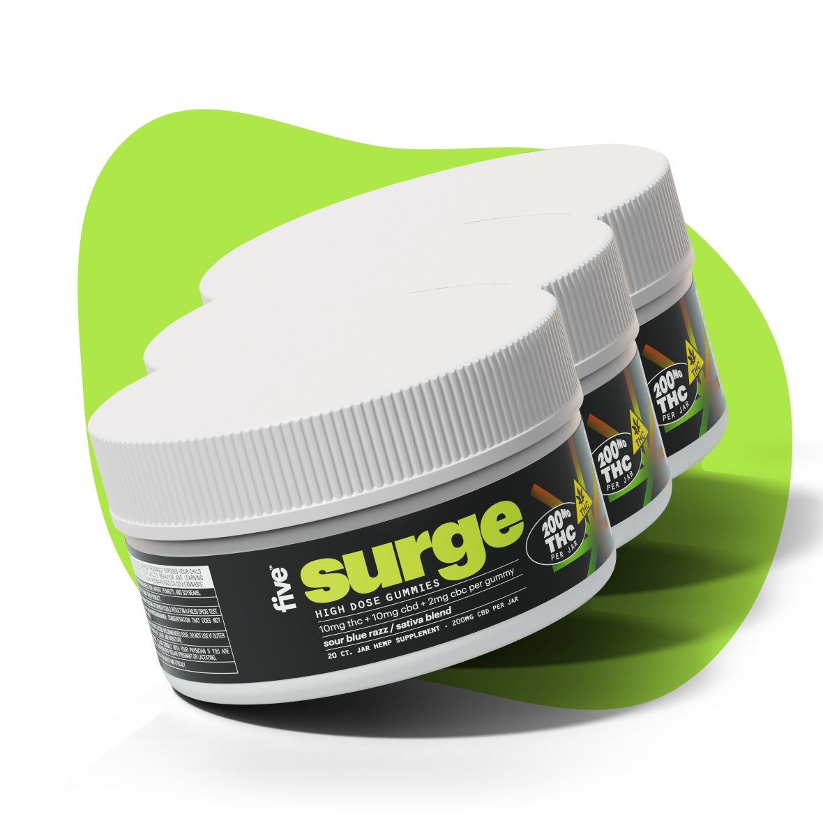 Five CBD sativa surge delta-9 thc mood gummies