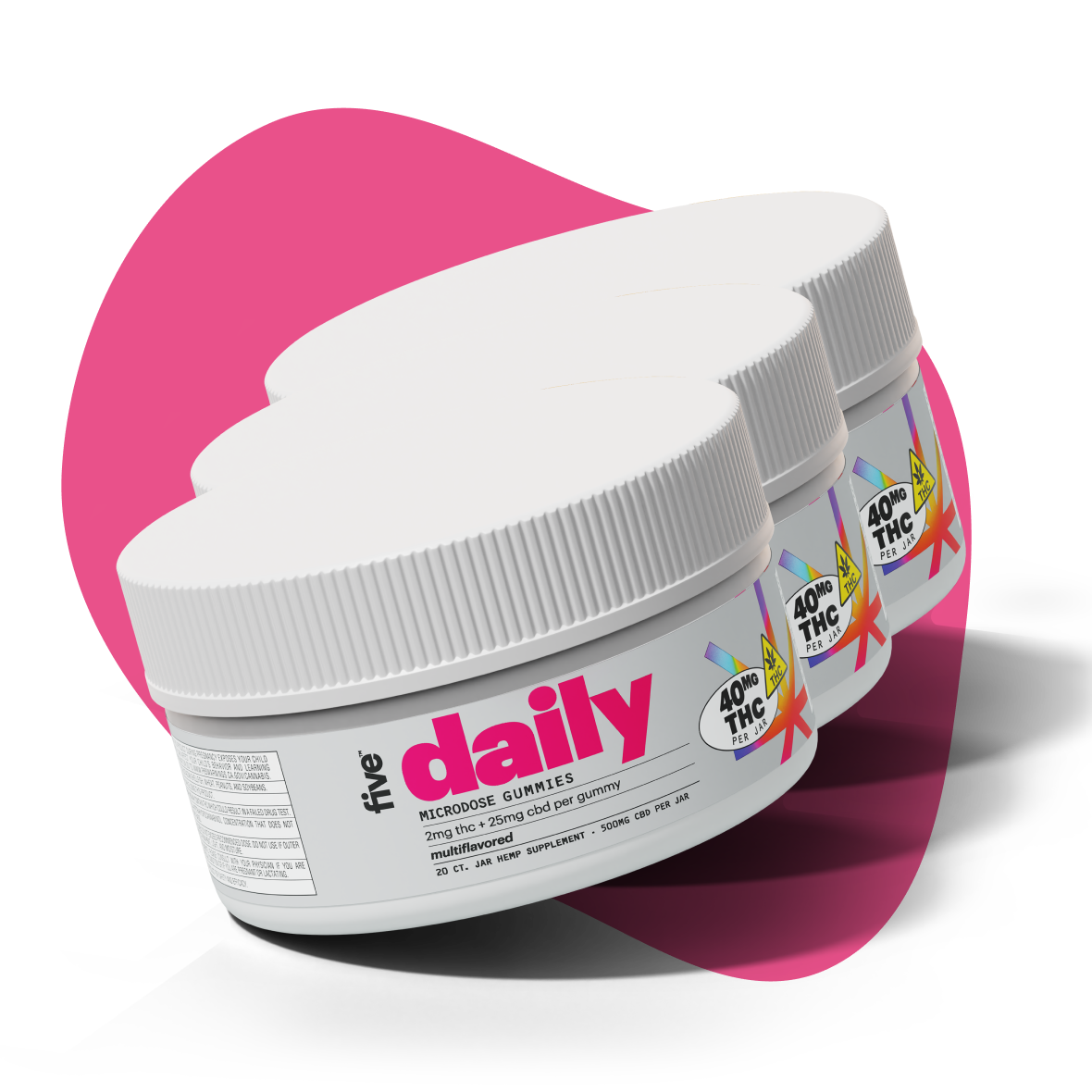 Five CBD daily microdose thc + cbd gummies