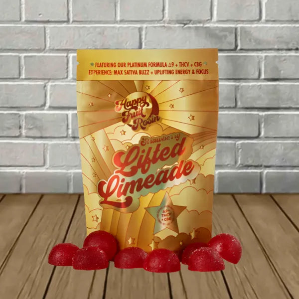 Happy Fruit Strawberry Limeade Gummies Live Rosin D9 | THCV | CBG