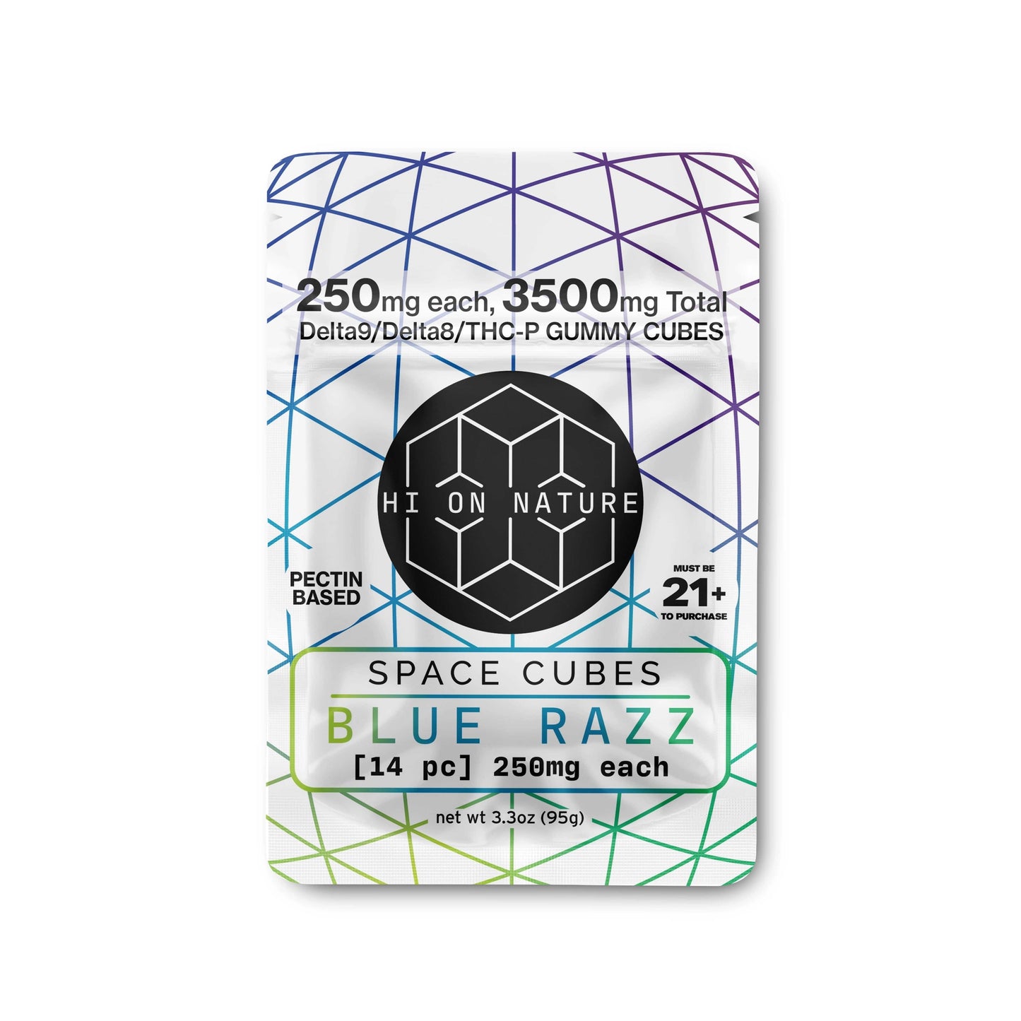 Hi On Nature 3500mg D9/D8/P Space Cubes - Pectin Based Infused Hemp Extract Edibles