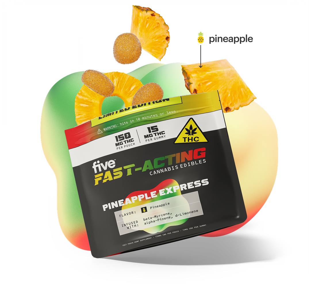 Five CBD fast-acting 15mg thc gummies 10ct sample