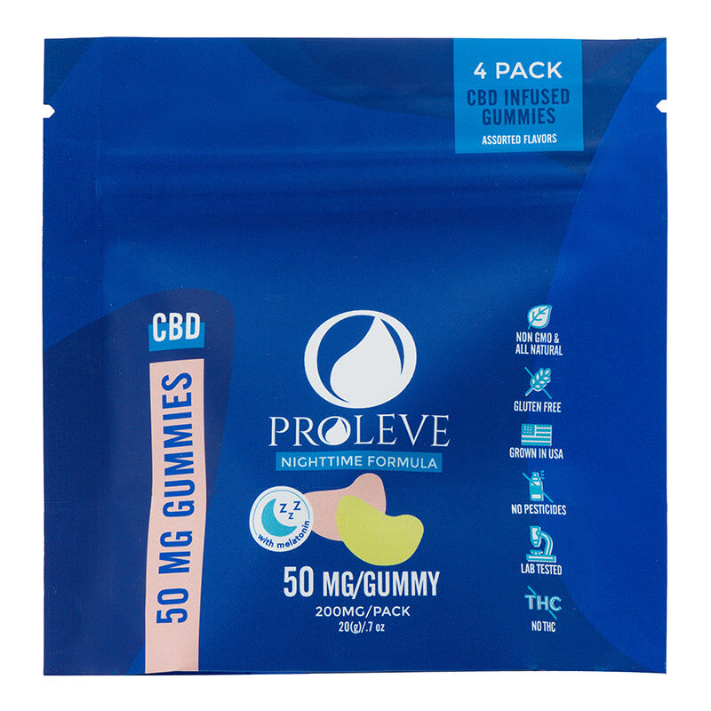 Nighttime Formula CBD Gummies – Assorted Fruit Flavors – 4-Pack – Proleve