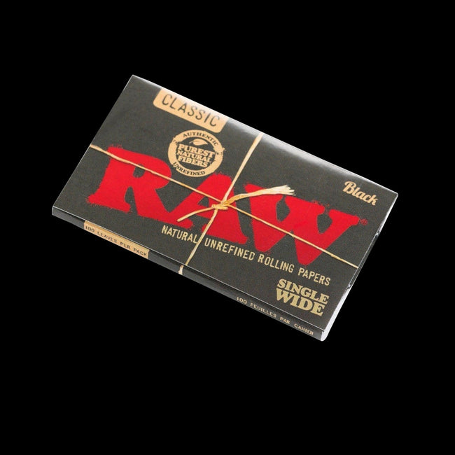 RAW Black Single Wide Rolling Papers Best Sales Price - Rolling Papers & Supplies