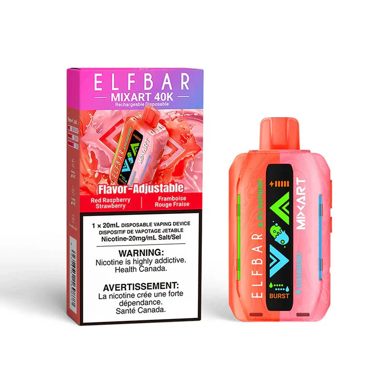 Red Raspberry Strawberry Elf Bar Mixart 40k Disposable Vape