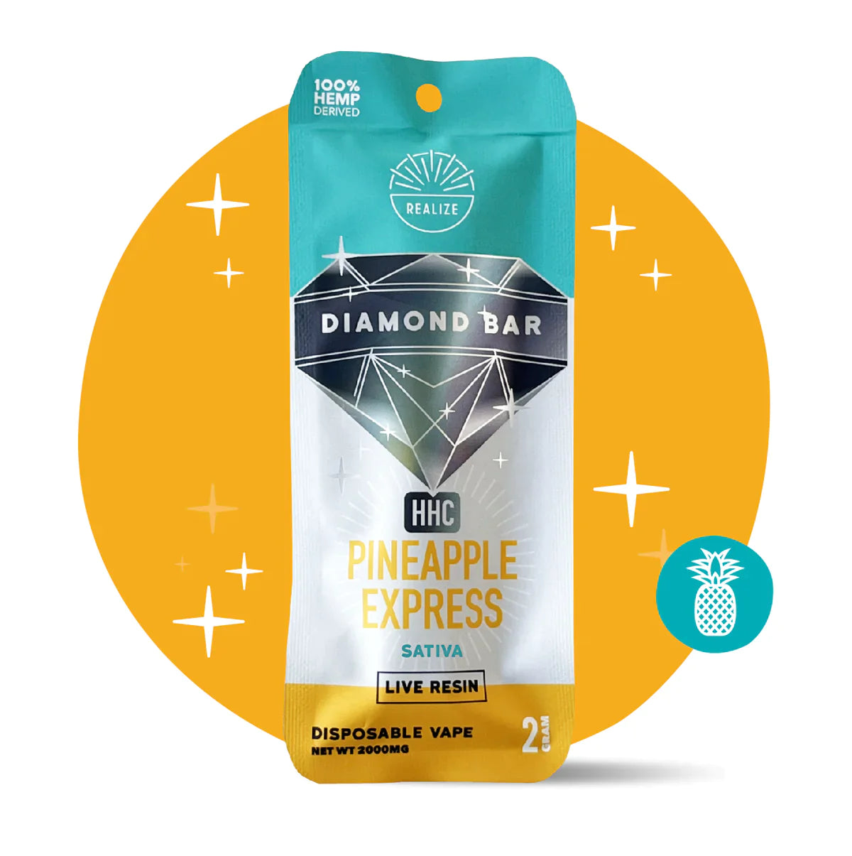 Realize | Live Resin HHC Diamond Bar Disposable - 2000mg Best Sales Price - Vape Pens