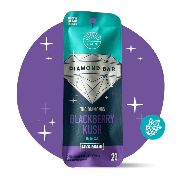 Realize | Live Resin THCA + Delta 8 THC Diamond Bar Disposable - 2000mg Best Sales Price - Vape Pens