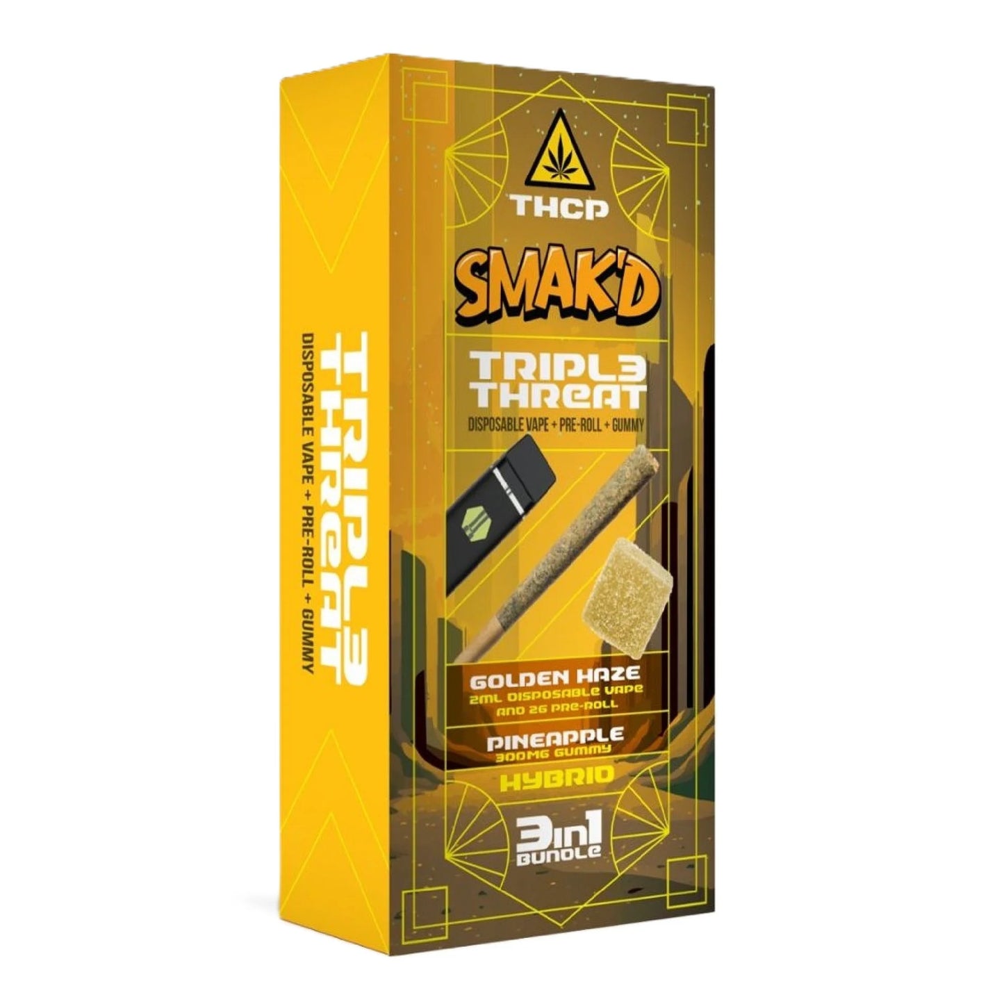 Smak’d Triple Threat THCP 3-in-1 Bundle (Vape + Pre-Roll + Gummy)