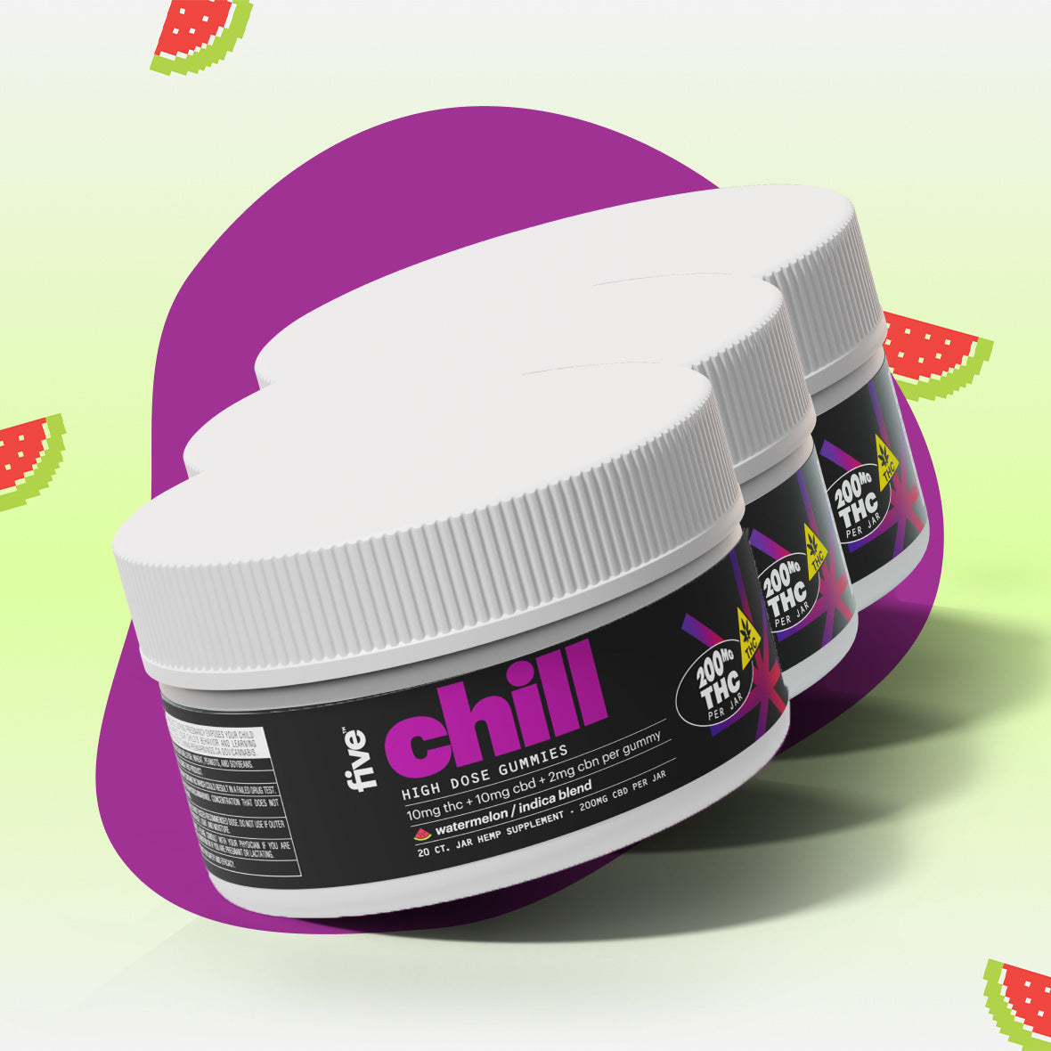 Five CBD indica chill 10mg thc gummies