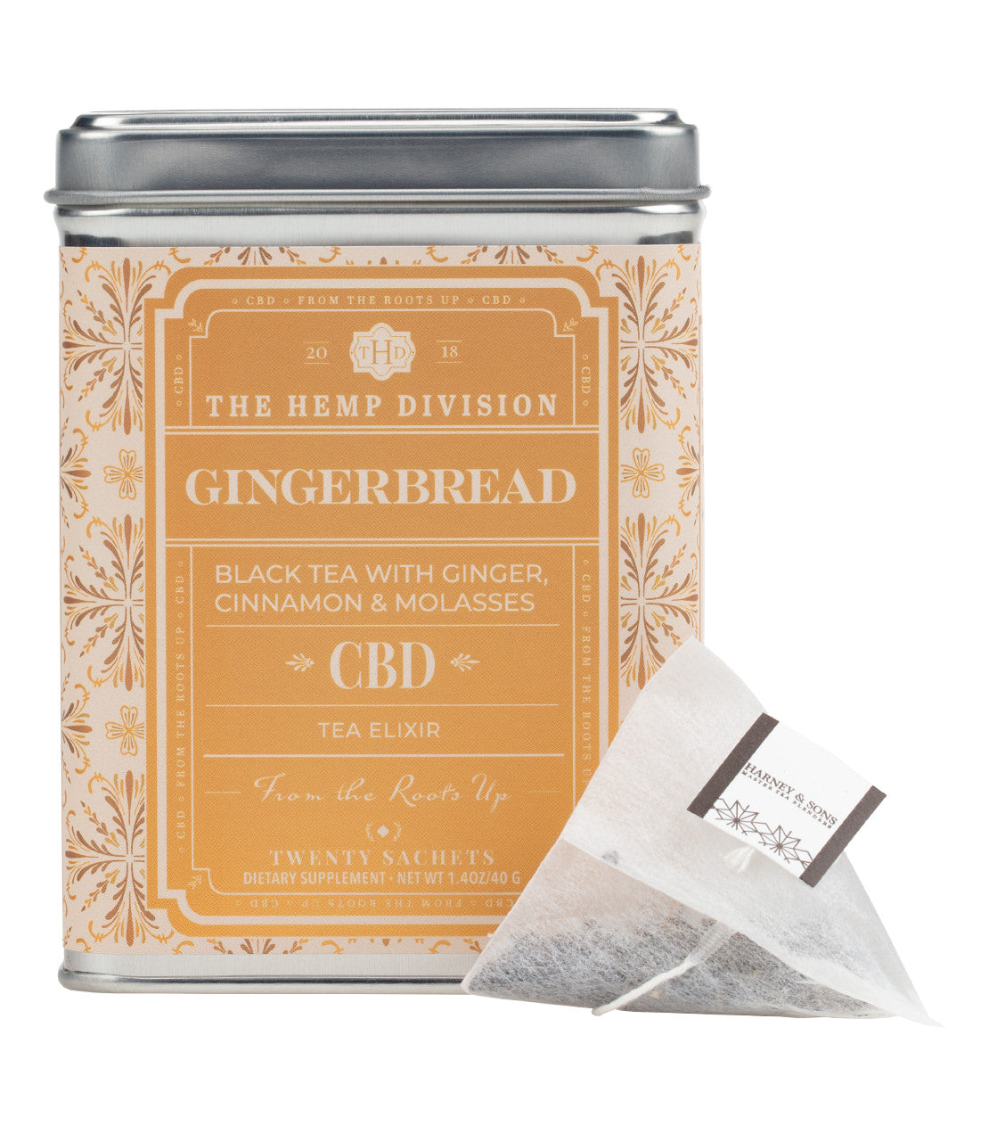 The Hemp Division Gingerbread CBD 20 MG - Tin of 20 Sachets Best Sales Price - Edibles