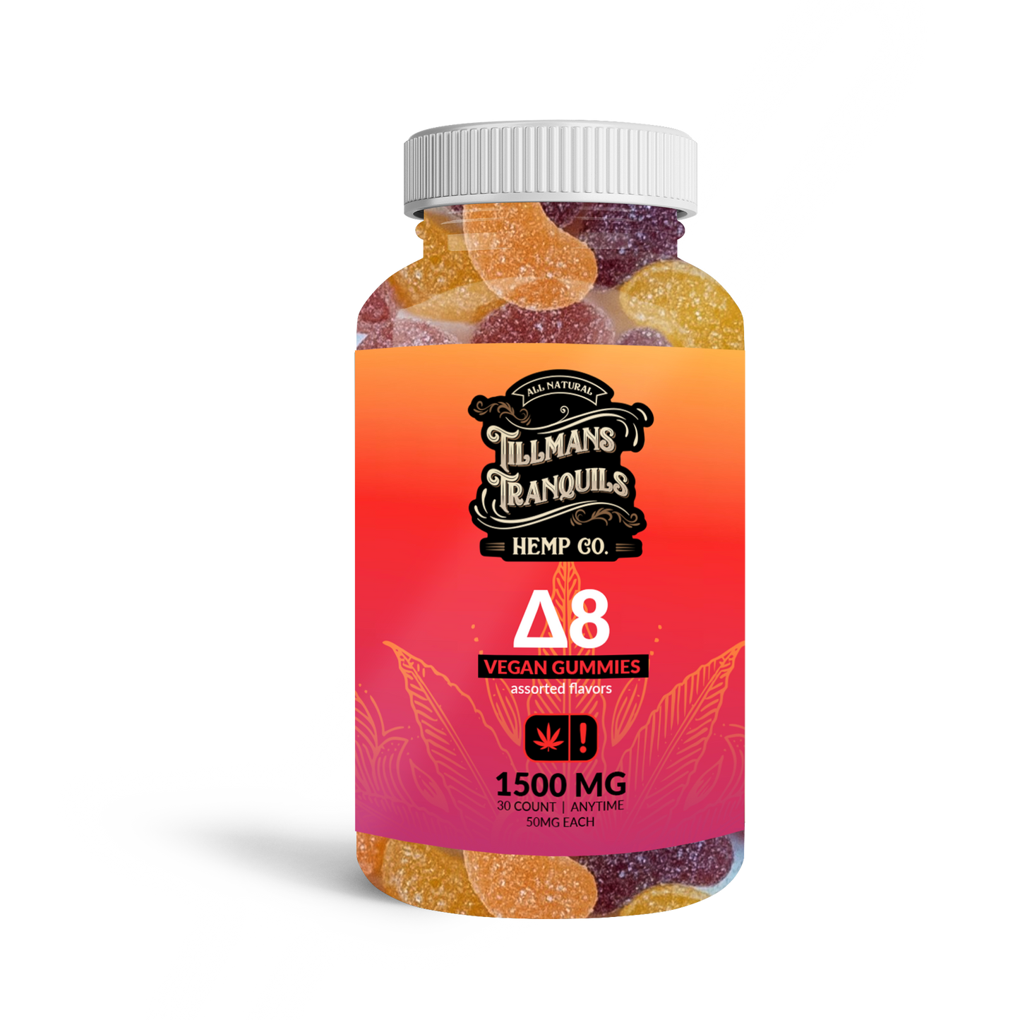 Tillmans Tranquils Delta 8 50mg Gummies 1500mg Per Bottle Best Sales Price - Gummies