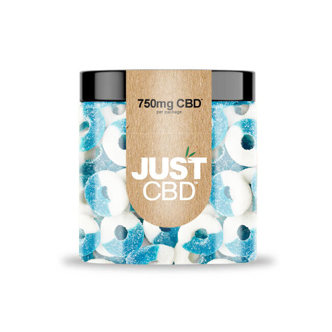 JustCBD - 750mg CBD Gummies Blue Raspberry Rings Best Sales Price - Gummies