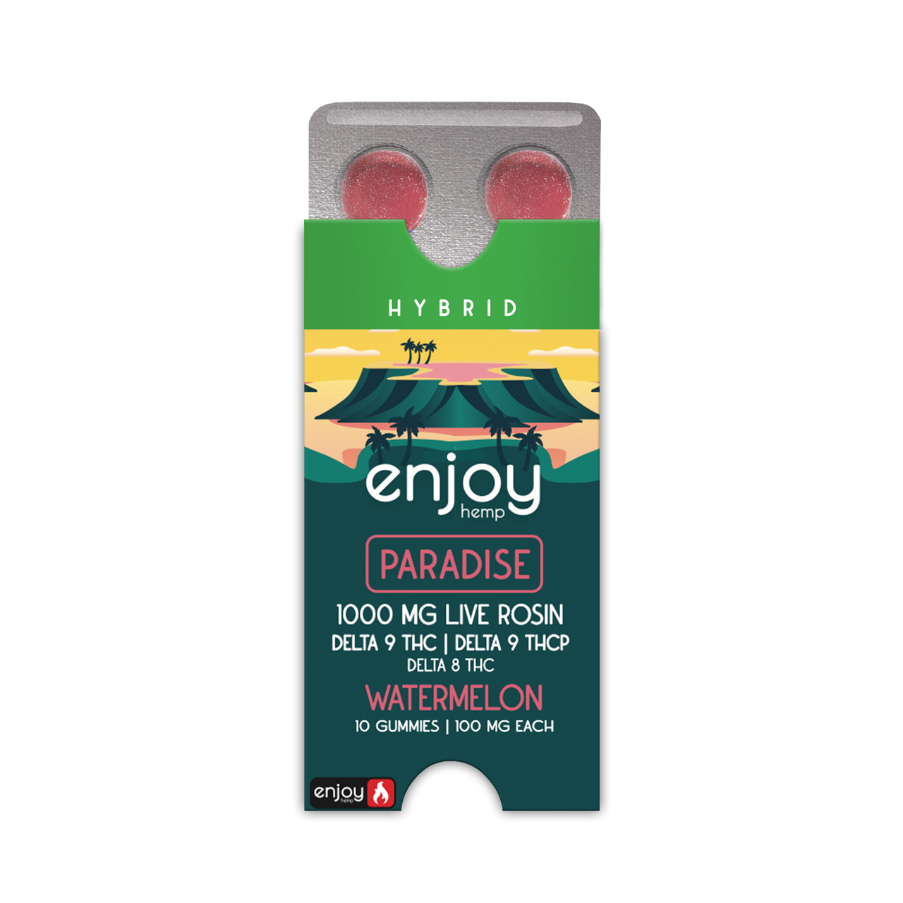 Enjoy Hemp Paradise 1000mg Gummies (100 mg Each | THCP+D9+D8 | 10 Gummies) Best Sales Price - Gummies